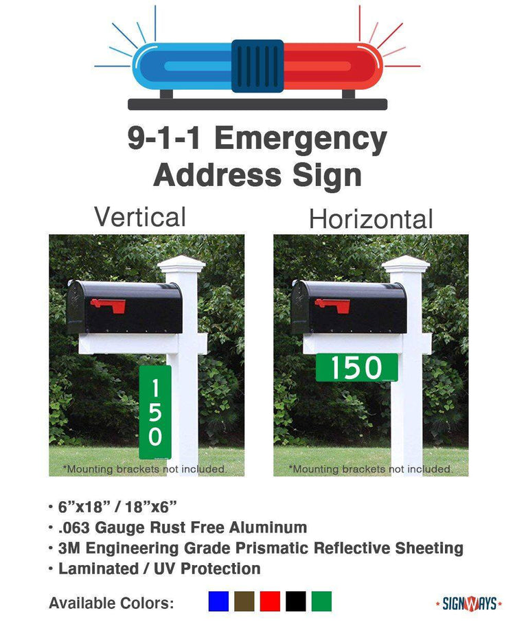 911 Reflective Address Signs