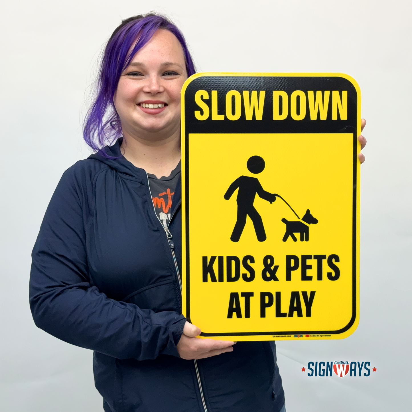 SignWays Slow Down Kids at Play Signs | Slow Down Kids and Pets at Play Sign | 12” x 18”