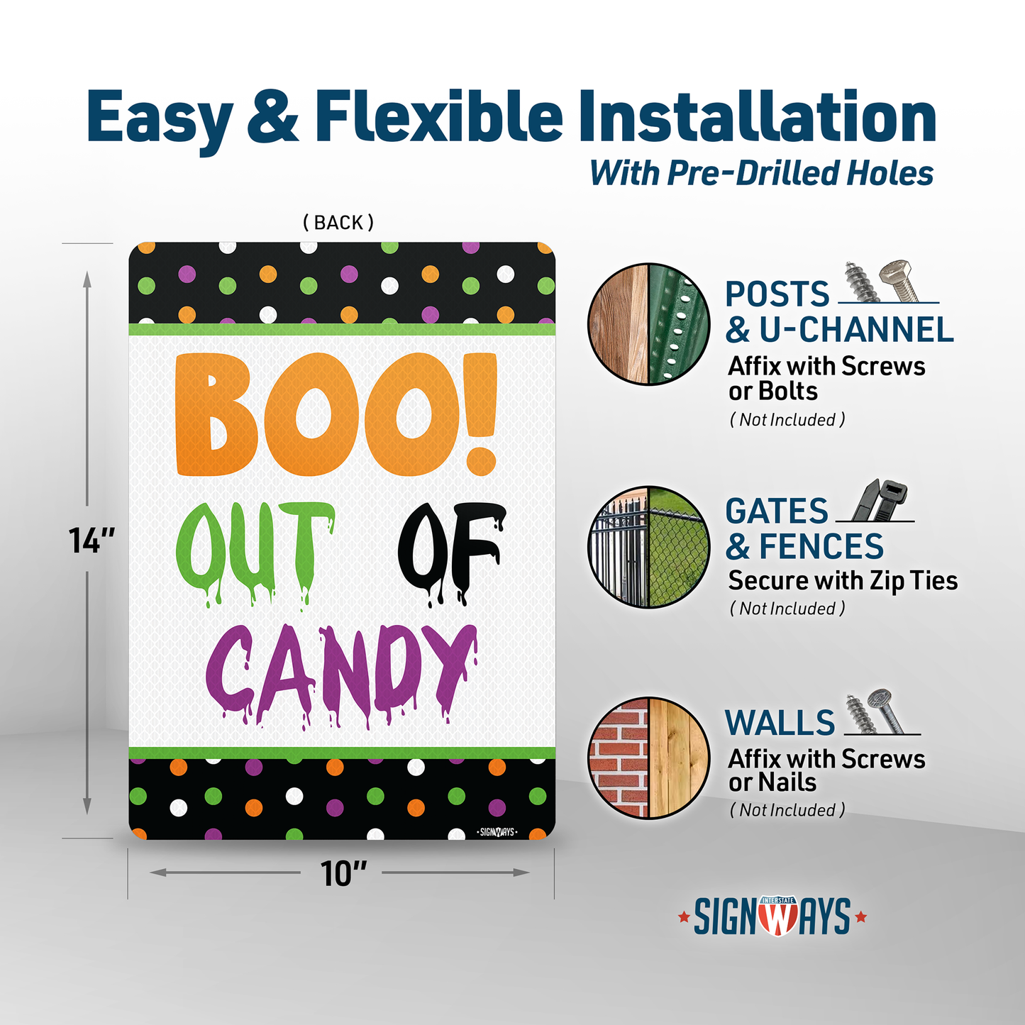 Trick or Treat Sign, Please Take One / Boo Out of Candy Halloween Double Sided Sign 10x14”