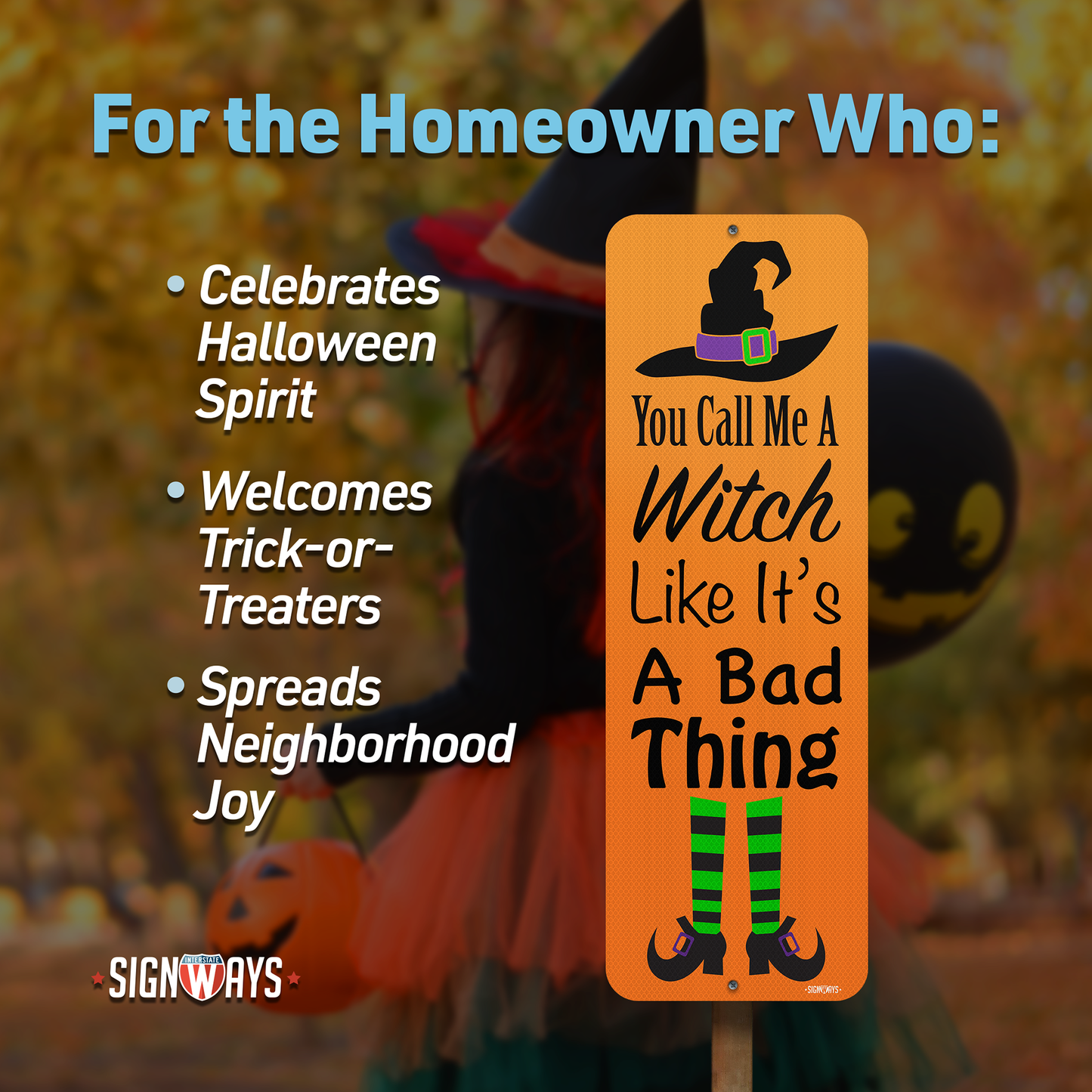 Halloween Welcome Sign: You Call Me A Witch Like It's A Bad Thing Halloween Front Door Sign 12x36”