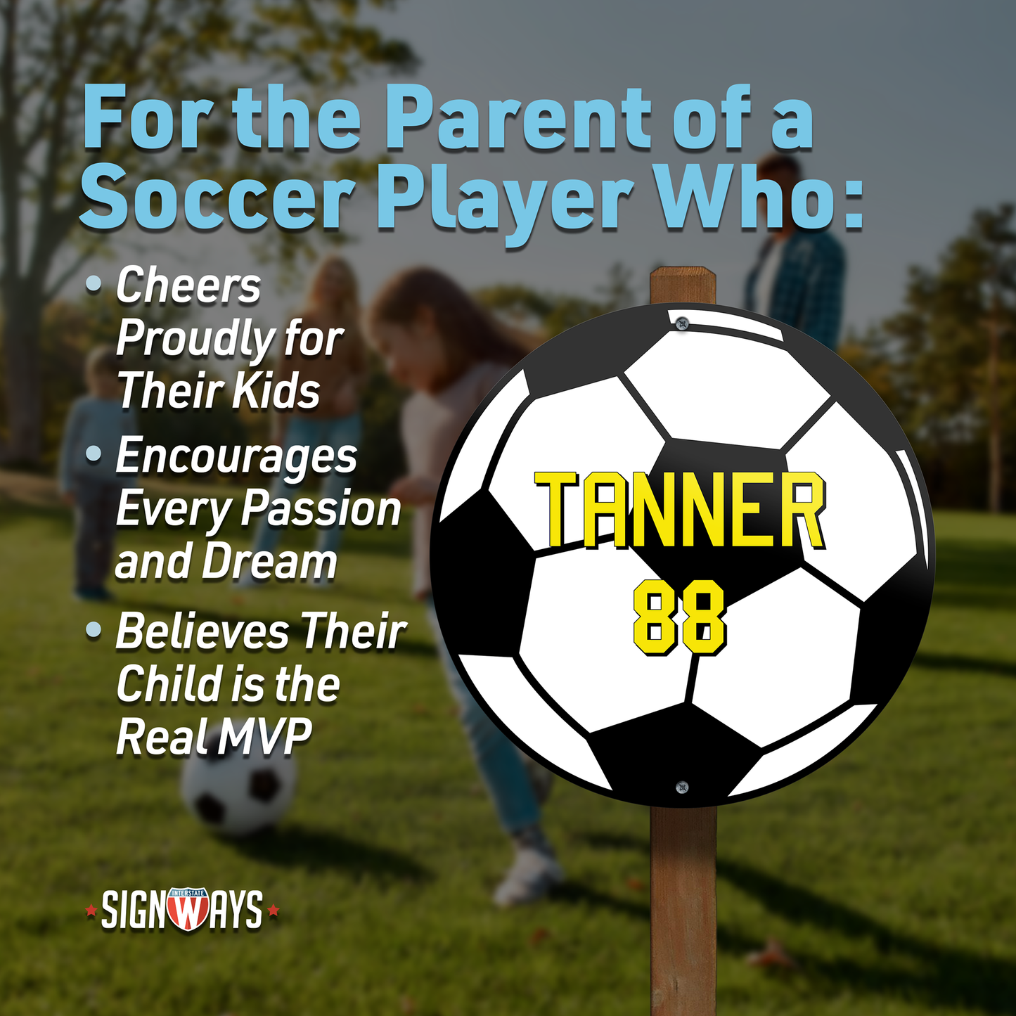 Personalized Soccer Ball Name Sign | Soccer Room Decor for Boys | 12x12”