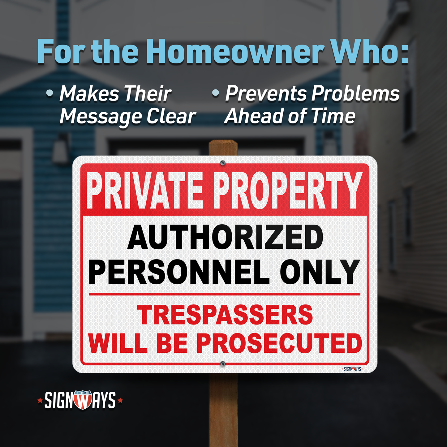 SignWays Private Property Authorized Personnel Only Sign | Restricted Area Authorized Personnel Only Sign | Made in USA