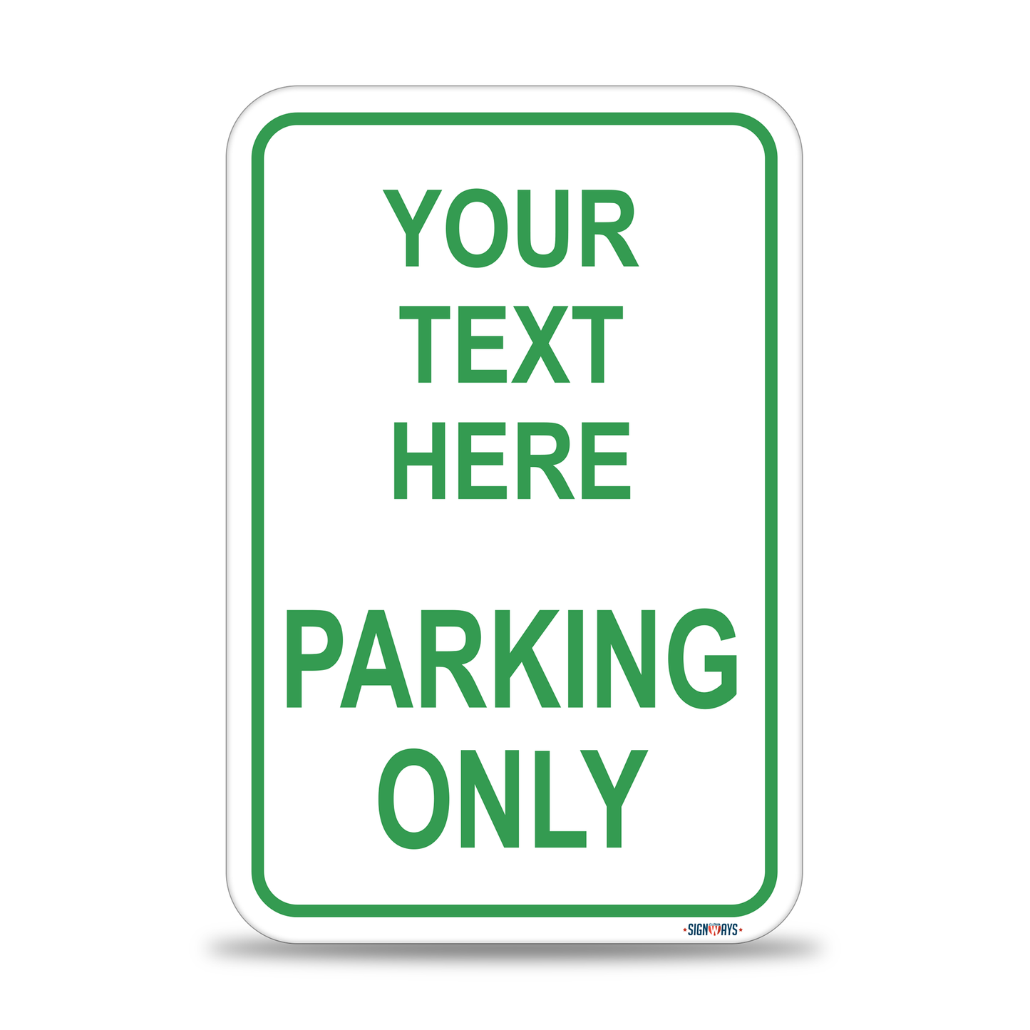 Parking Signs for Outside | Custom Sign Outdoor Metal | Design Color Font Text | 12x18”