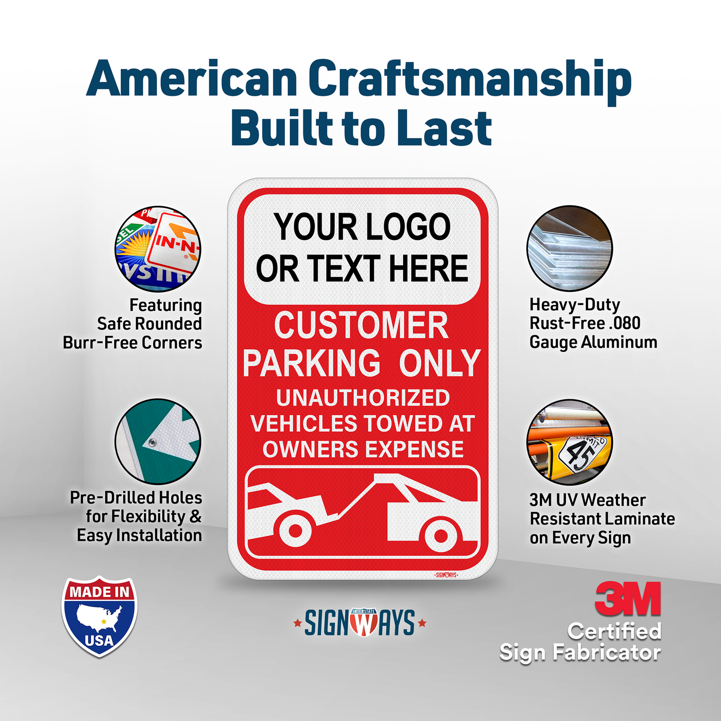 Custom Customer Parking Only Sign