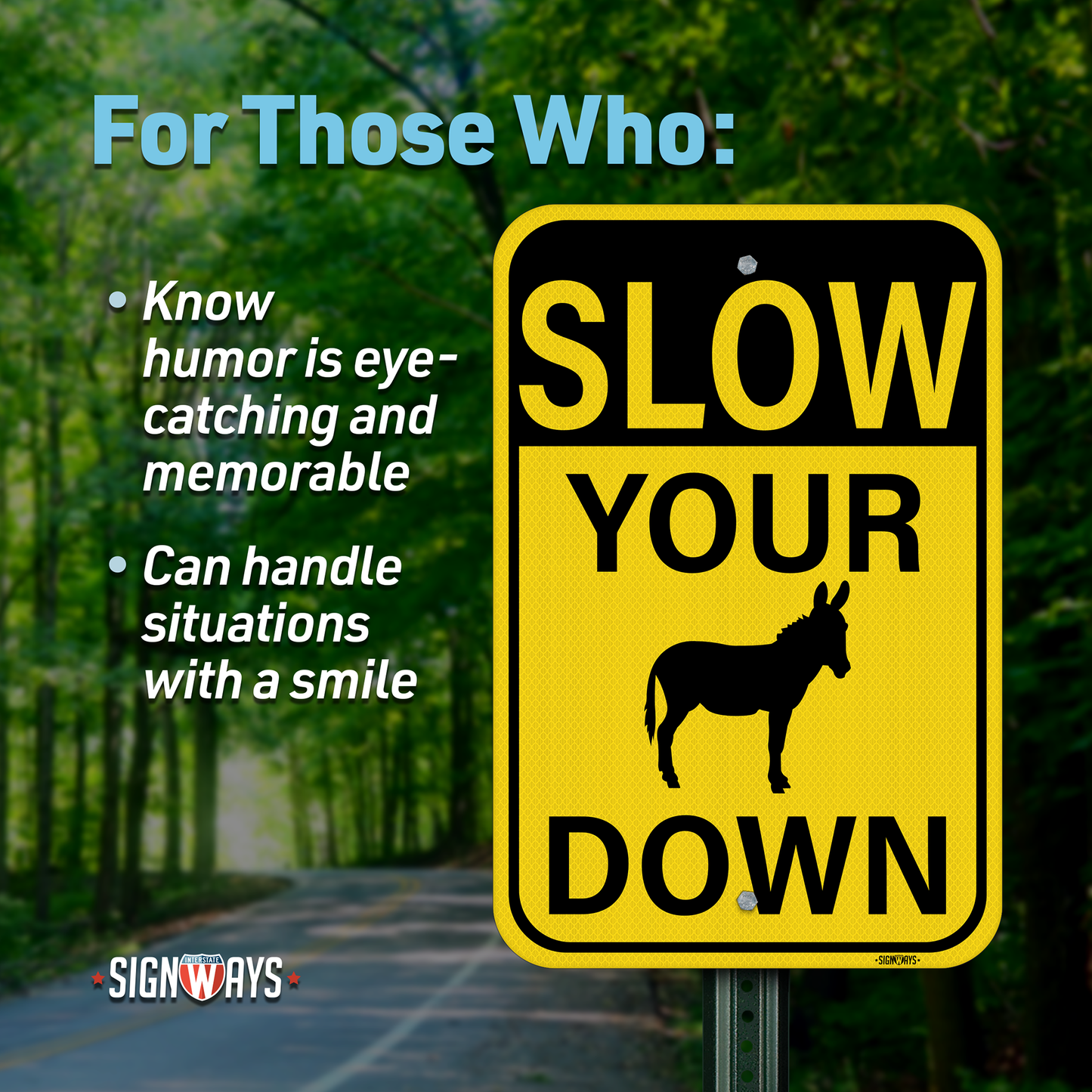 SignWays Slow Your Donkey (Ass) Down Sign