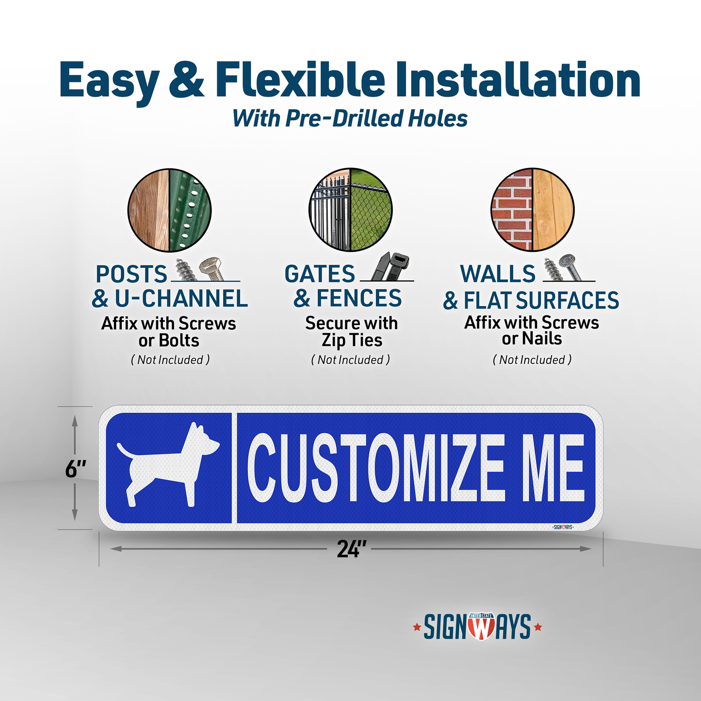 Street Signs Customized Dog | Personalized Street Sign | Color, Symbol, Font, Words 24x6”