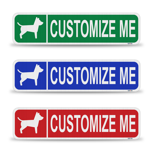 Street Signs Customized Dog | Personalized Street Sign | Color, Symbol, Font, Words 24x6”