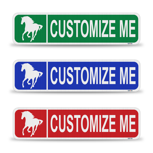 Street Signs Customized Horse | Personalized Street Sign | Color, Symbol, Font, Words 24x6”