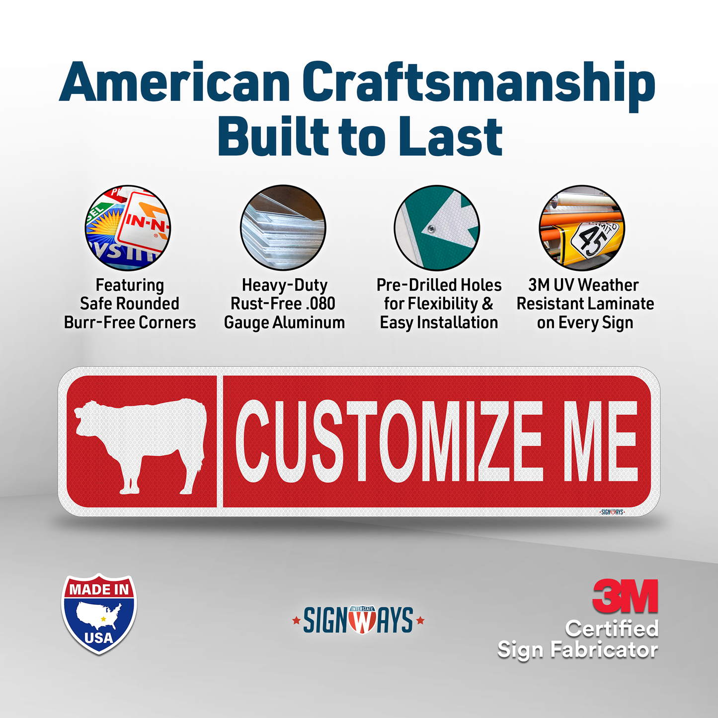 Street Signs Customized Cow | Personalized Street Sign | Color, Symbol, Font, Words, Double-Sided 24x6”