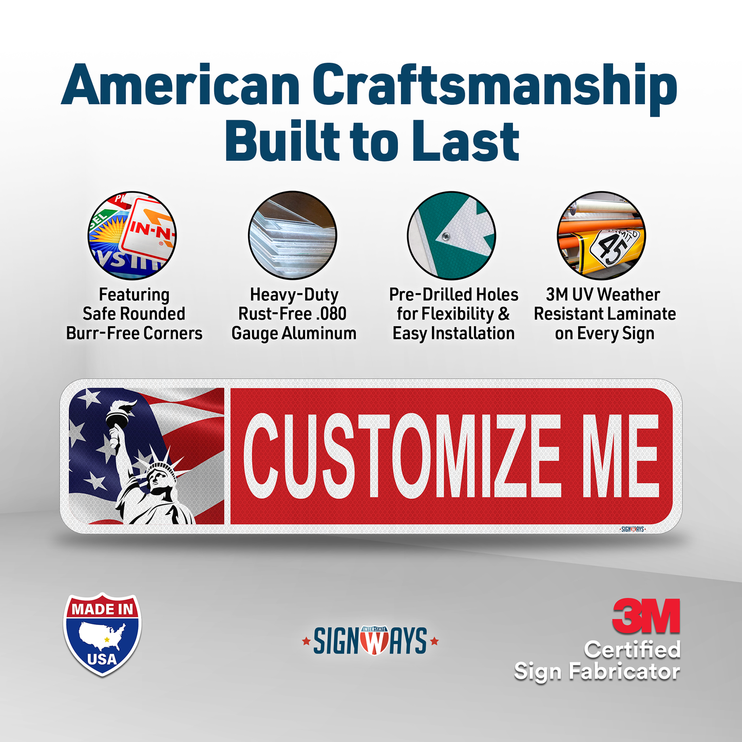 Street Signs Customized Liberty Flag | Personalized Street Sign | Color, Symbol, Font, Words 24x6”