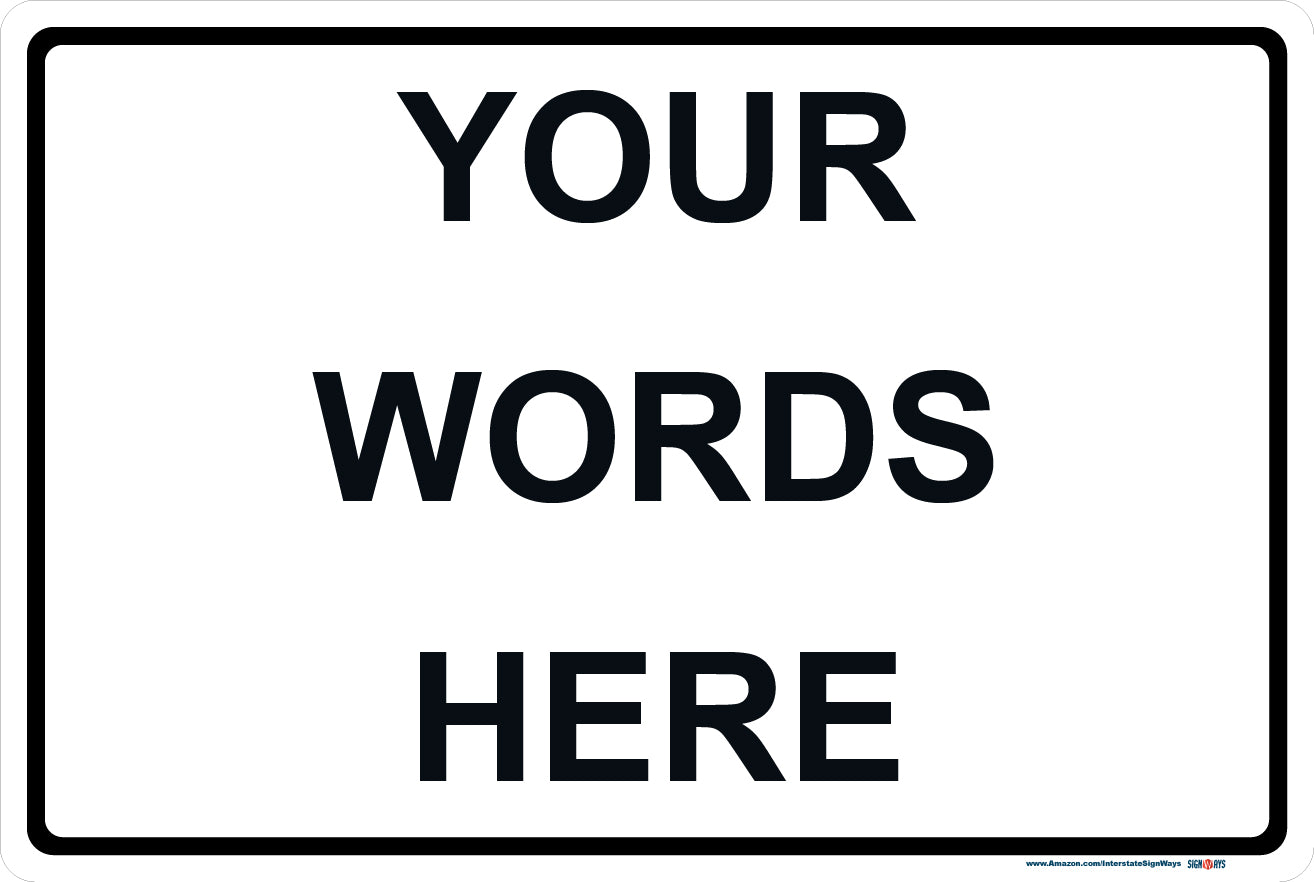 Customizable Horizontal Rectangle with White Lettering