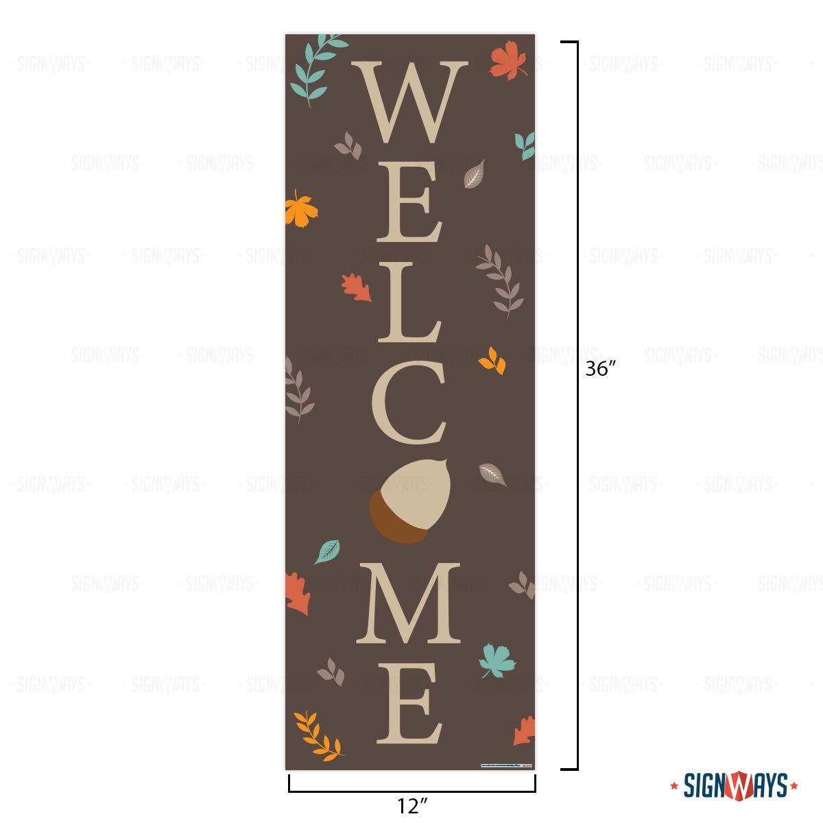 Fall Themed Welcome Vertical Sign