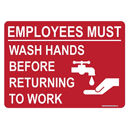 Employees Must Wash Hands Before Returning to Work Sign