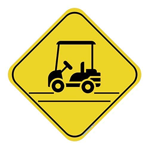 Golf Cart Crossing Diamond Metal Sign