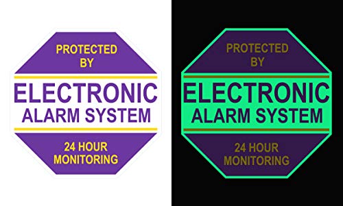 Protected by Electronic Alarm System 24 Hour Monitoring Sign