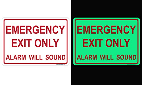 Emergency Exit Only, Alarm Will Sound Metal Sign