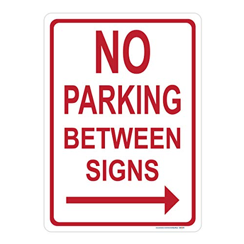 No Parking Between Signs Right Arrow Sign