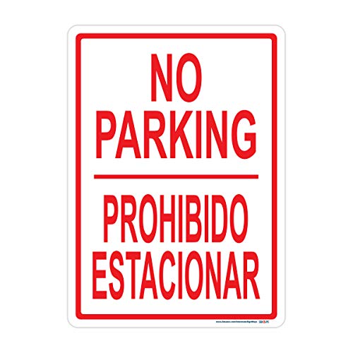 Bilingual No Parking Sign