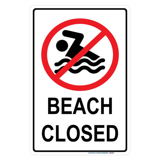 Beach Closed Sign