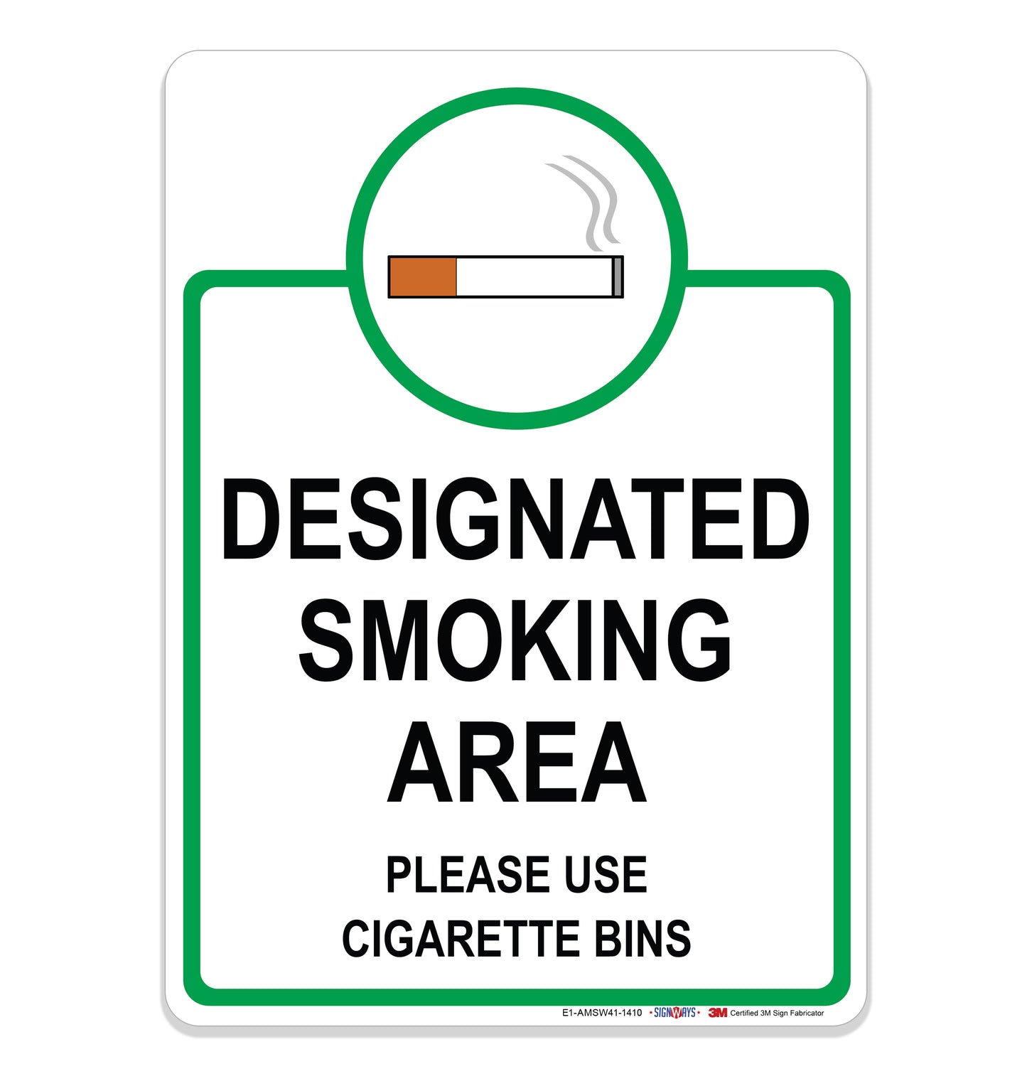 Designated Smoking Area Sign