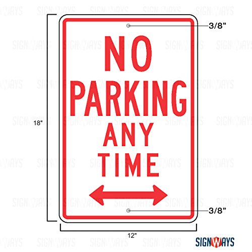 No Parking Any Time Double Arrow Sign