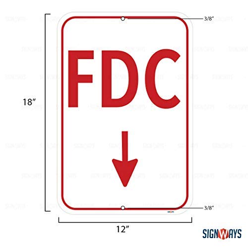 FDC Location Arrow Down Sign