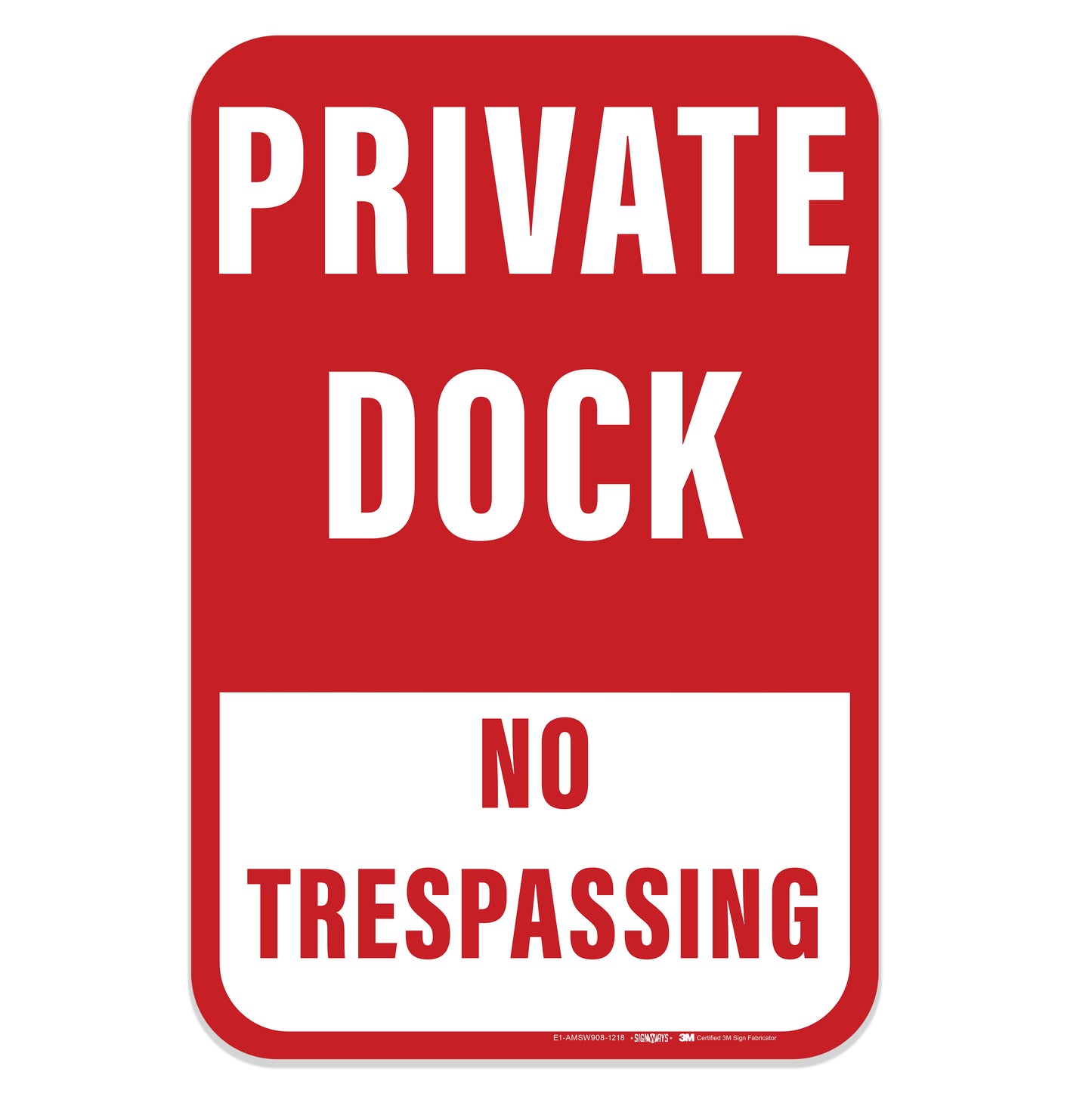 Private Dock No Trespassing Sign