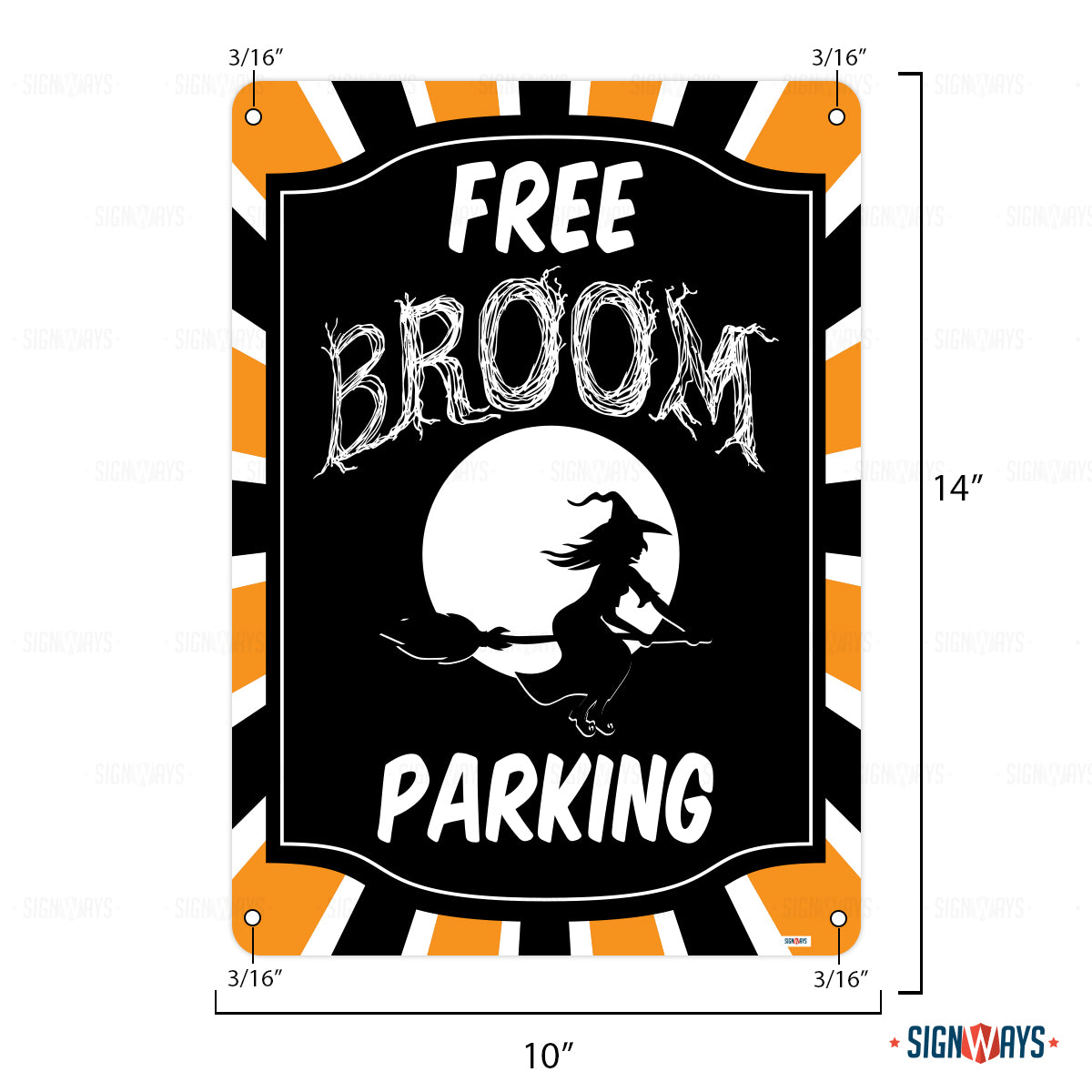 Free Broom Parking Halloween Sign