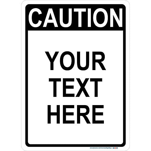 Customizable Vertical Aluminum Metal Caution Sign