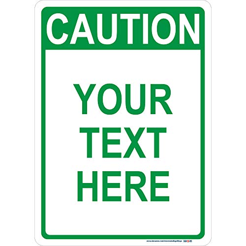 Customizable Vertical Aluminum Metal Caution Sign