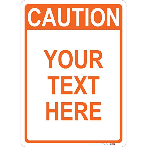 Customizable Vertical Aluminum Metal Caution Sign