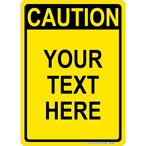 Customizable Vertical Aluminum Metal Caution Sign