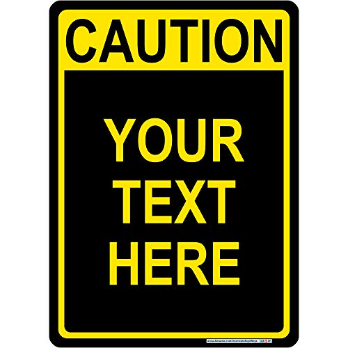 Customizable Vertical Aluminum Metal Caution Sign