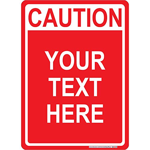 Customizable Vertical Aluminum Metal Caution Sign