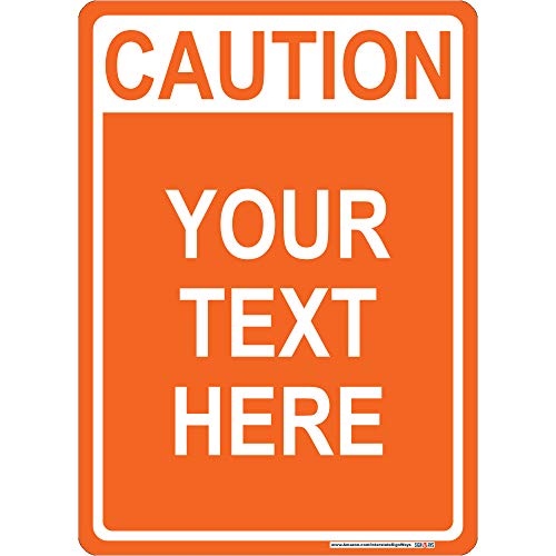 Customizable Vertical Aluminum Metal Caution Sign