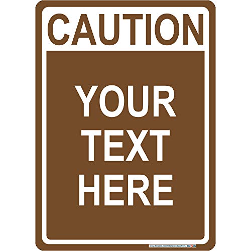 Customizable Vertical Aluminum Metal Caution Sign