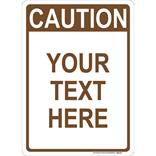 Customizable Vertical Aluminum Metal Caution Sign
