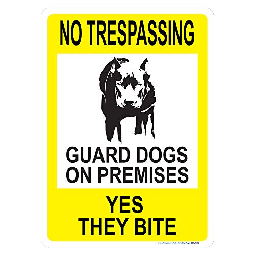 No Trespassing (Image) Guard Dogs On Premises Sign