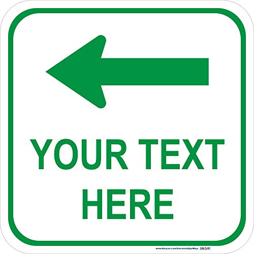 Customizable (Top) Left Arrow with White Background Square Sign