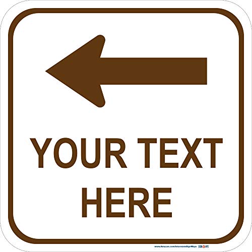Customizable (Top) Left Arrow with White Background Square Sign