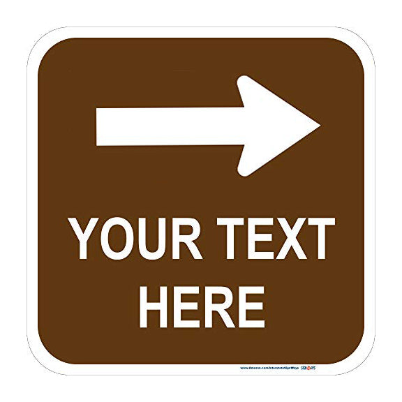 Customizable (Top) Right Arrow with White Lettering Square Sign