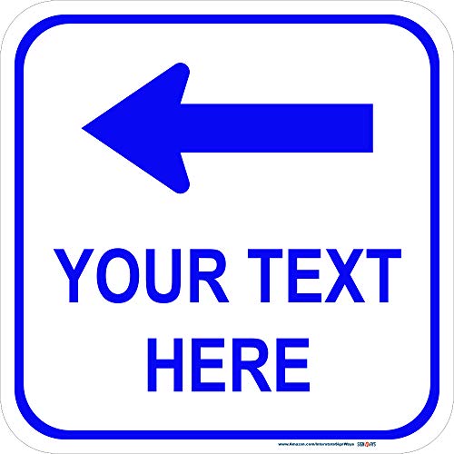 Customizable (Top) Left Arrow with White Background Square Sign