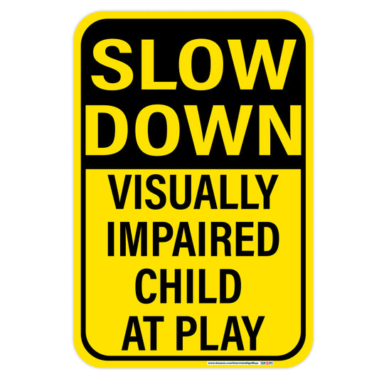 Slow Down, Visually Impaired Child At Play