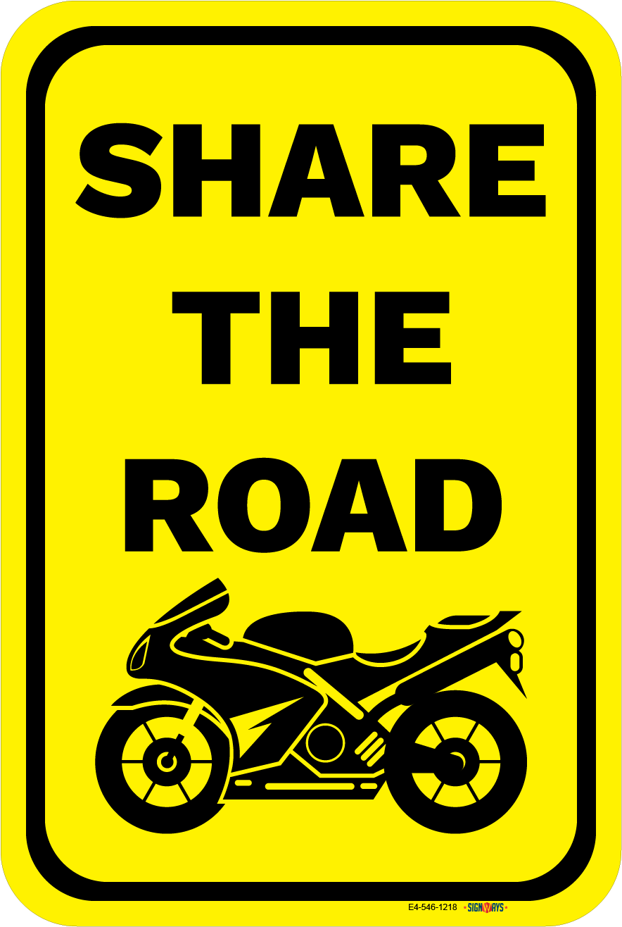 Share The Road (Sports Motorcycle Image) Sign
