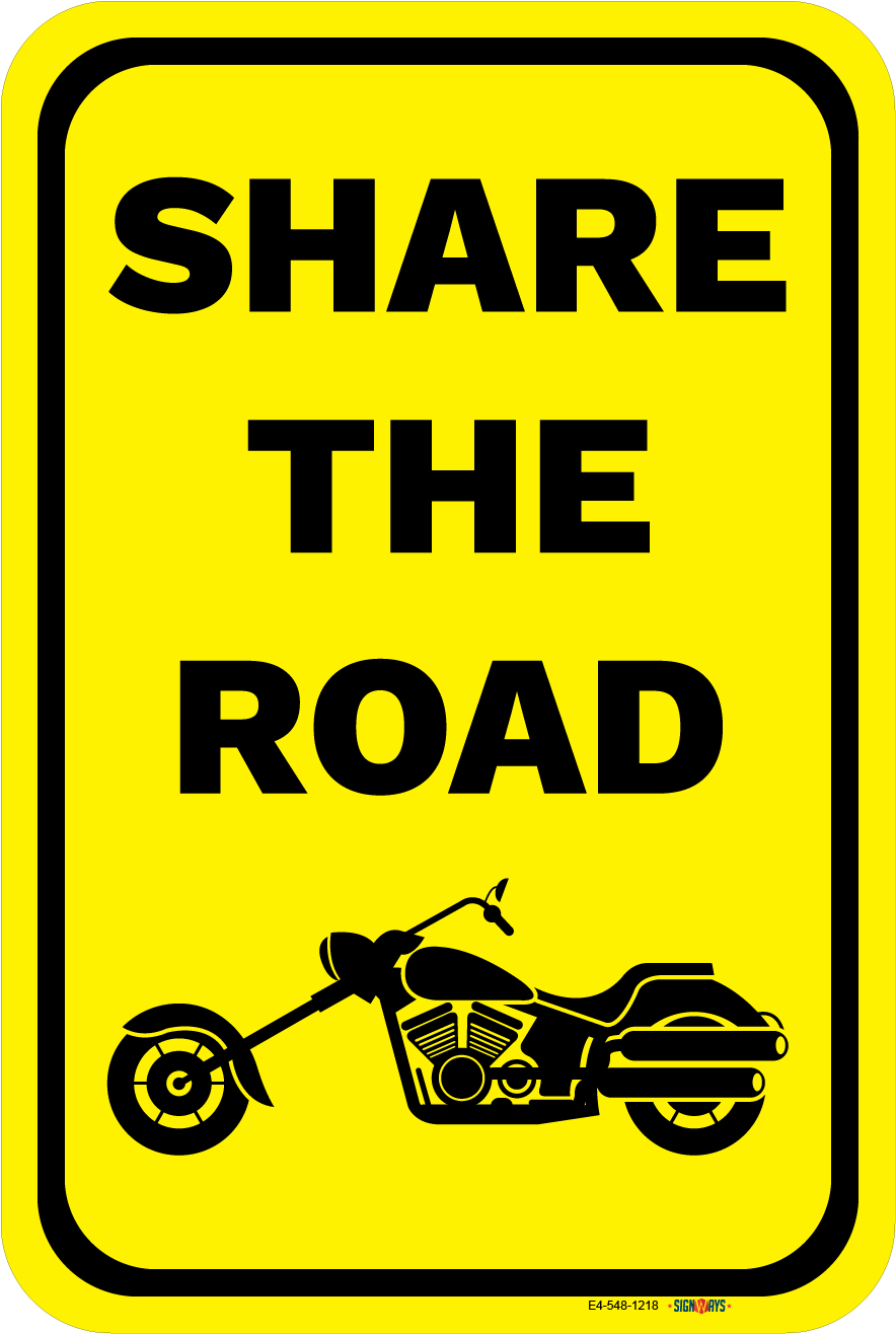 Share The Road (Chopper Motorcycle Image) Sign