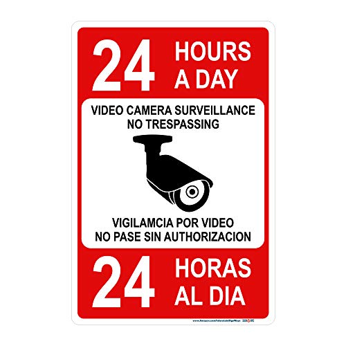 Bilingual No Trespassing / Video Surveillance Sign
