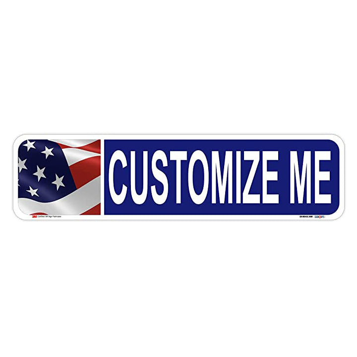 Customizable American Flag Street Sign