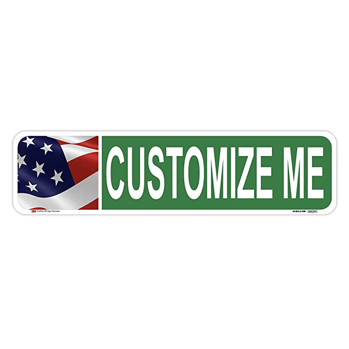 Customizable American Flag Street Sign