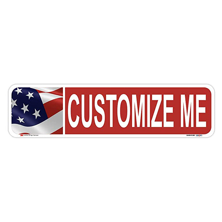 Customizable American Flag Street Sign