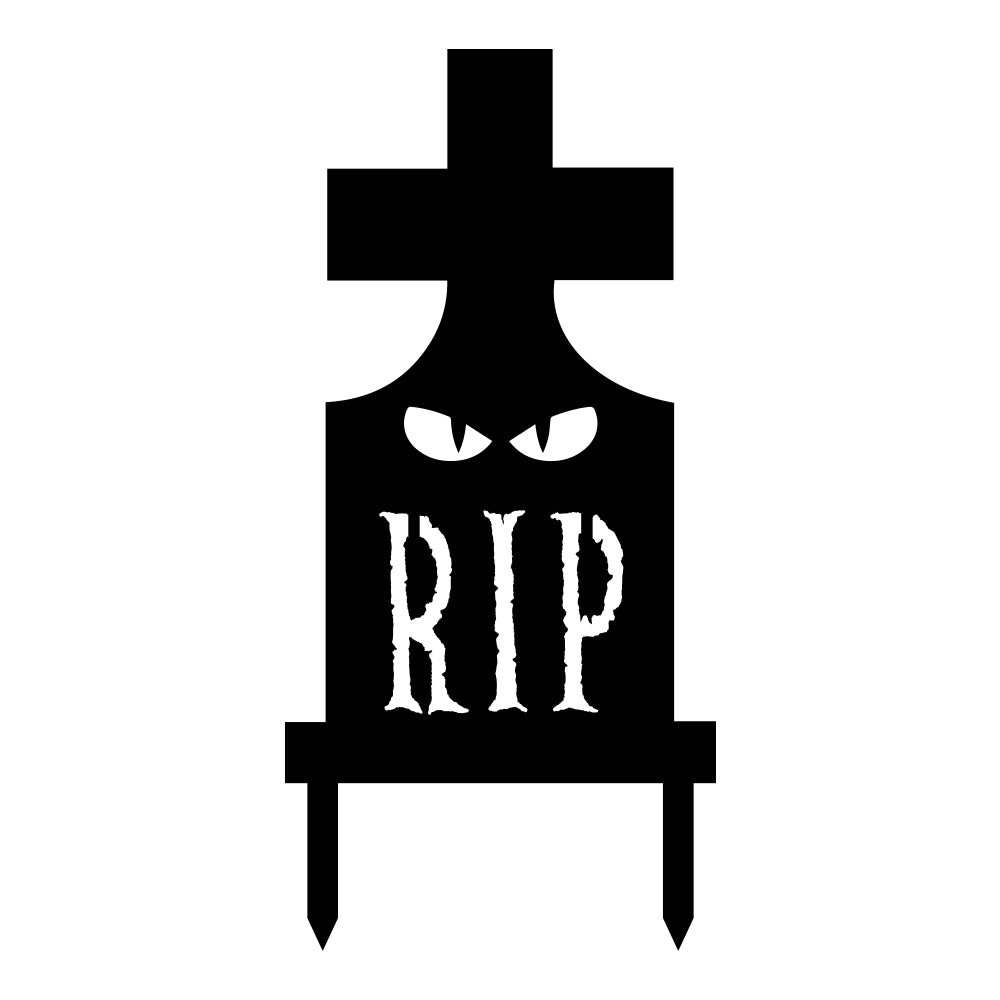 Halloween RIP Eyes Tombstone, Powder Coated Aluminum Outdoor Yard Sign